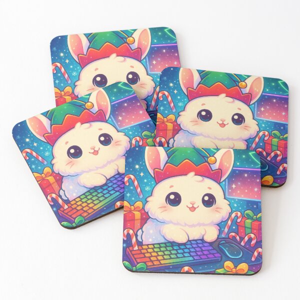 Item preview, Gaming Bunny Christmas Elf ,Cute RGB Rabbit Gamer Holiday designed and sold by E.D.CH designs..