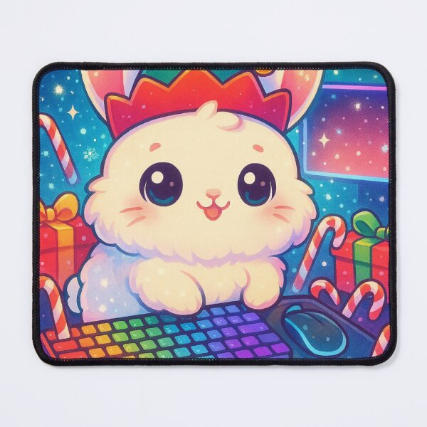Item preview, Gaming Bunny Christmas Elf ,Cute RGB Rabbit Gamer Holiday designed and sold by E.D.CH designs..