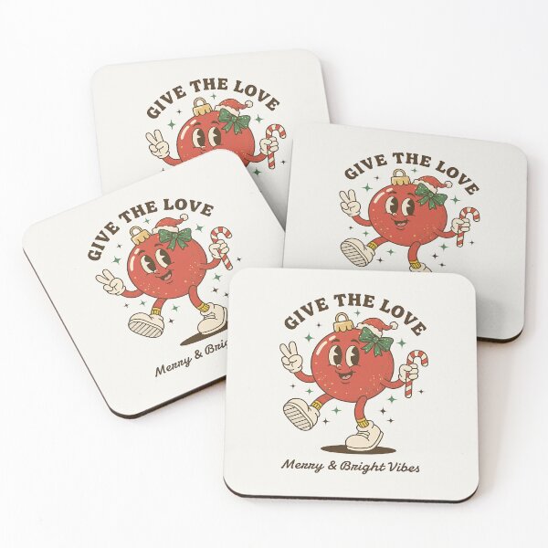 Item preview, Red Christmas Ornament Give The Love Retro Vibes designed and sold by HoopeStylee.