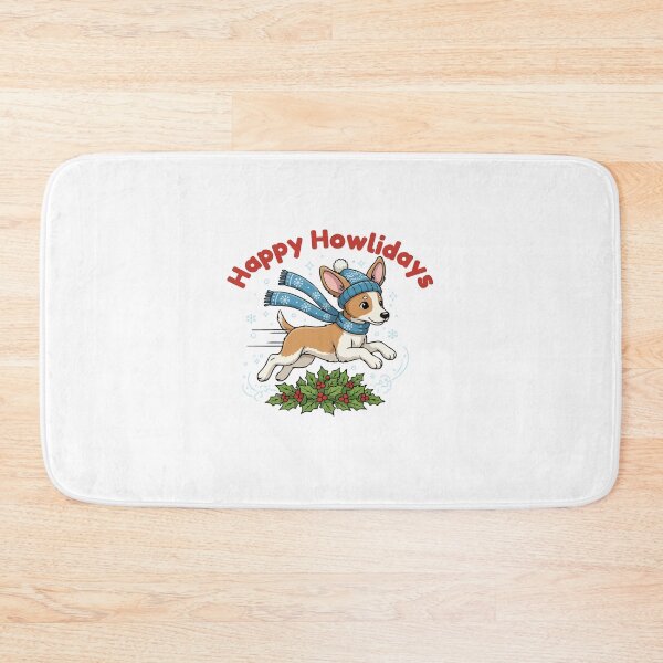 Item preview, Happy Howlidays Kangaroo dog – Cute Christmas Dog in Winter Scarf designed and sold by The Real Life Symphony.