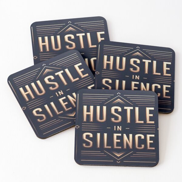 Item preview, Hustle in Silence - Luxury Motivational Wall Art | Gold Typography Poster designed and sold by EchoAesthetics.