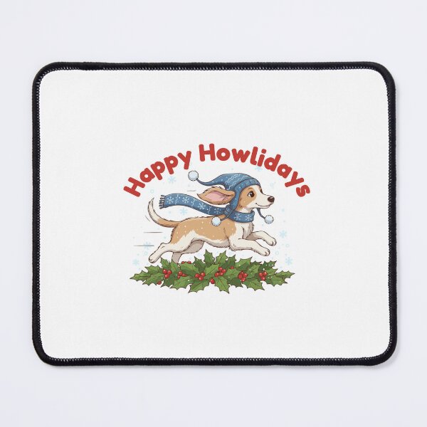 Item preview, Happy Howlidays Longdog – Cute Christmas Dog in Winter Scarf designed and sold by The Real Life Symphony.