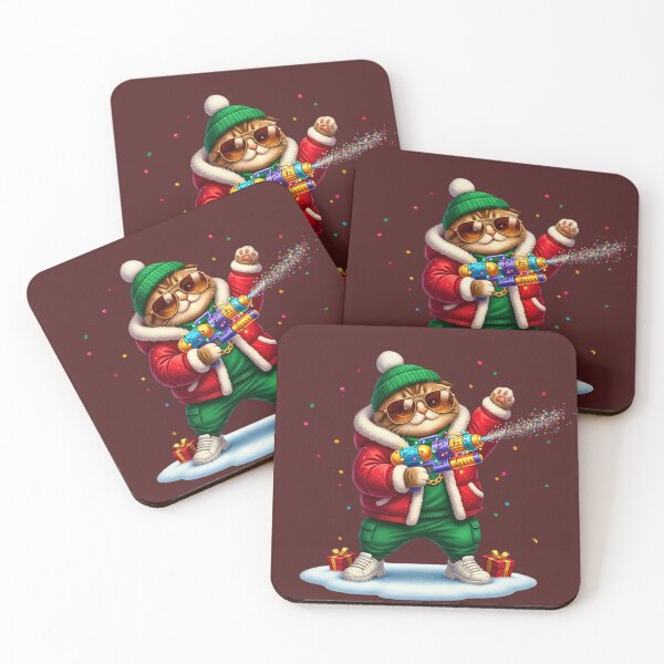Item preview, Funny Cat with Confetti Gun | Cool Christmas Party Cat | Festive Kitty with Sunglasses designed and sold by E-SarnEdge.