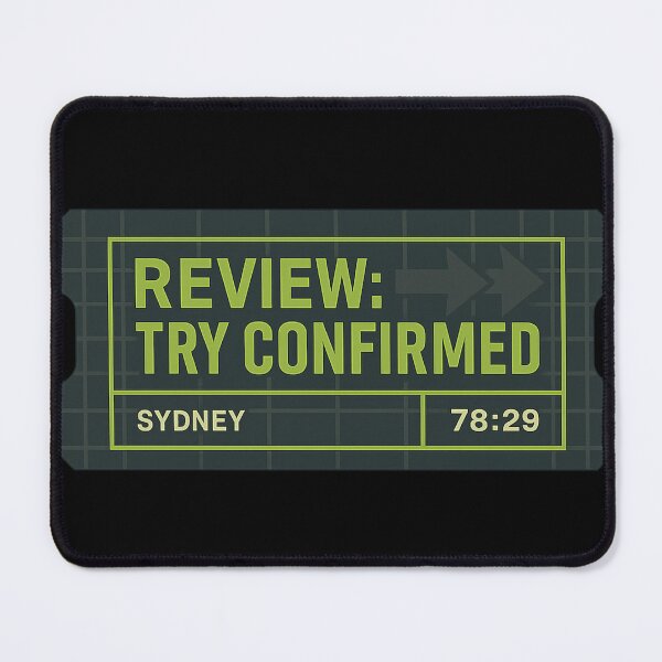 Item preview, TRY CONFIRMED — TMO Review Ticket Stamp Rugby designed and sold by POD DYNASTY.