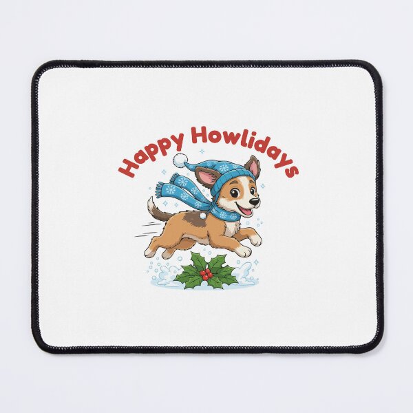 Item preview, Happy Howlidays Lurcher – Cute Christmas Dog in Winter Scarf designed and sold by The Real Life Symphony.