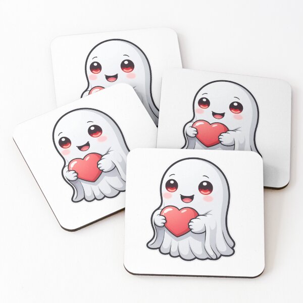 Item preview, CUTE GHOST GIVING HEART STICKER designed and sold by thearttruck101.