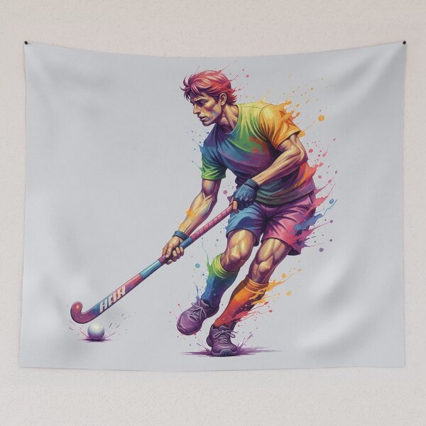Item preview, Vibrant Abstract Field Hockey Player Dribbling Splash Art designed and sold by Snap2Art.