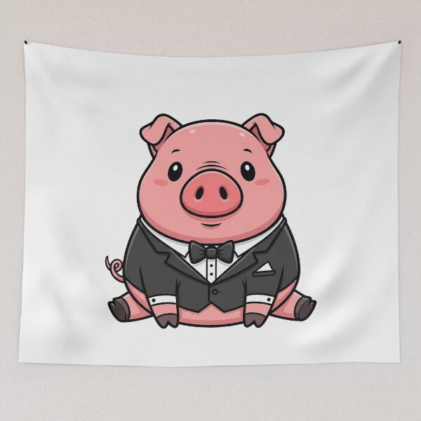 Item preview, Dapper Pig in a Tuxedo Cartoon Illustration designed and sold by k3rstman1.