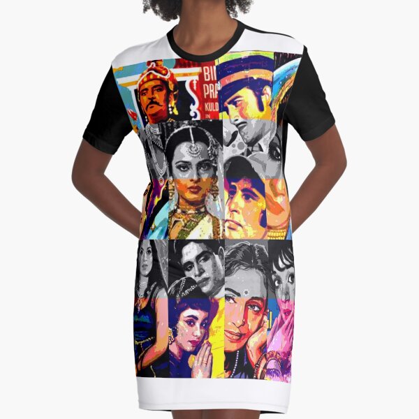 Vintage Bollywood Pattern 3 Graphic T-Shirt Dress