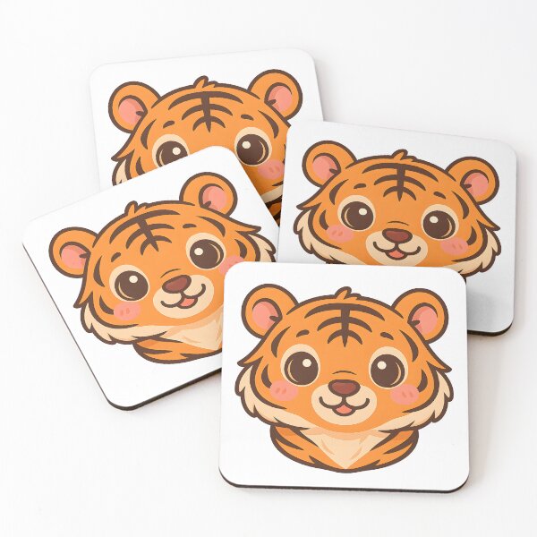 Item preview, Cute Kawaii Tiger Face – Adorable Animal Design designed and sold by darkan1.