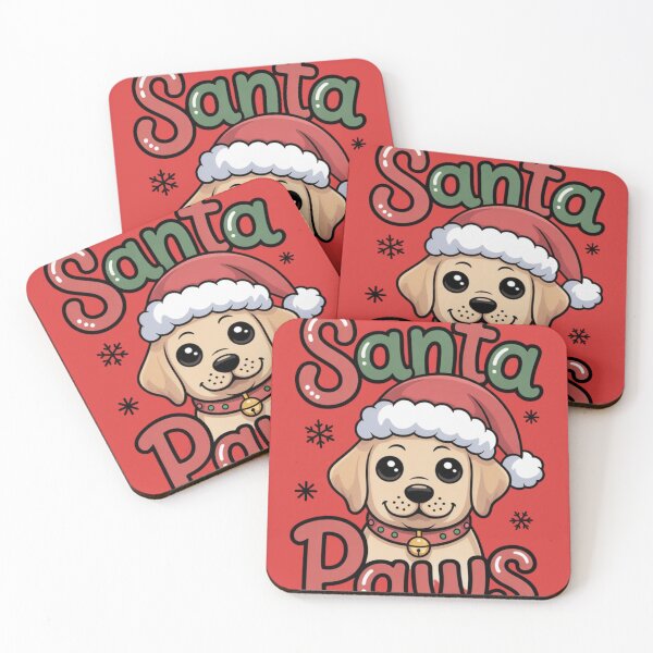 Item preview, Santa Paws – Cute Christmas Puppy in Santa Hat - Golden Retriever designed and sold by Designorado.