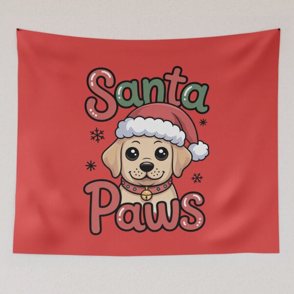Item preview, Santa Paws – Cute Christmas Puppy in Santa Hat - Golden Retriever designed and sold by Designorado.
