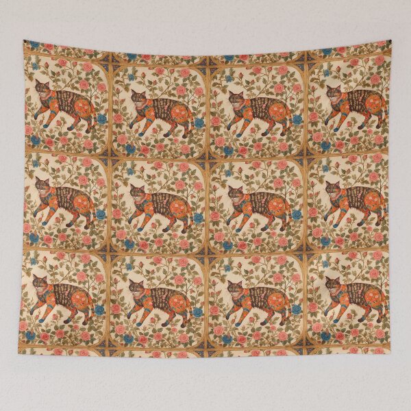 Item preview, A medieval cat among fantastical roses. designed and sold by Natalia-Vlad.