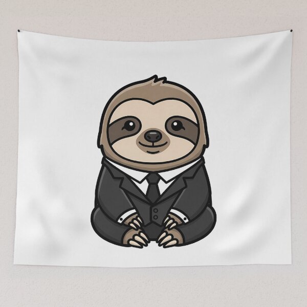 Item preview, Dapper Sloth in a Suit Illustration designed and sold by k3rstman1.