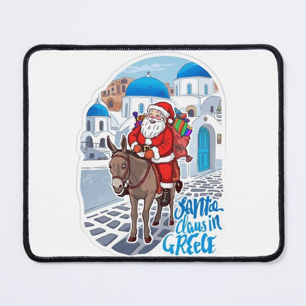 Item preview, Merry Christmas – Santa Claus in Greece on a Donkey designed and sold by AndrewYoko.