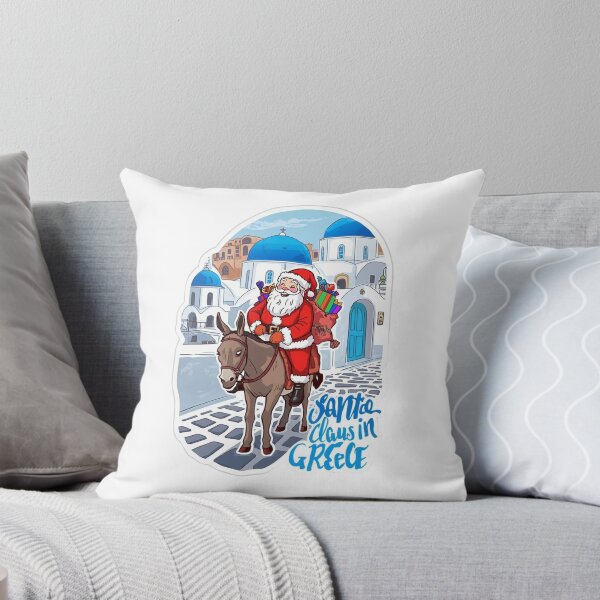 Item preview, Merry Christmas – Santa Claus in Greece on a Donkey designed and sold by AndrewYoko.