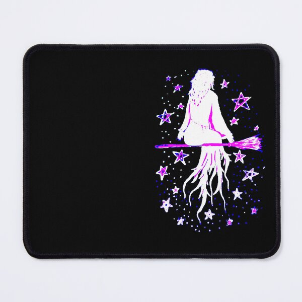 Item preview, Pink Drawing of a Witch on Broomstick designed and sold by Knight and Witch.
