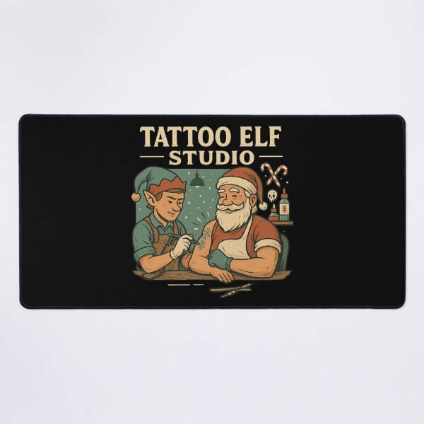Item preview, Tattoo Elf Studio – Funny Christmas Tattoo Artist Design designed and sold by AddictiveDesign.