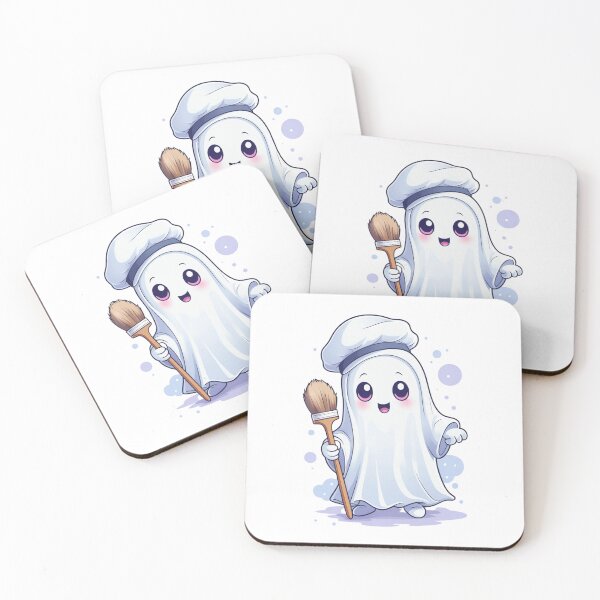Item preview, Cute artist ghost with a paintbrush designed and sold by thearttruck101.