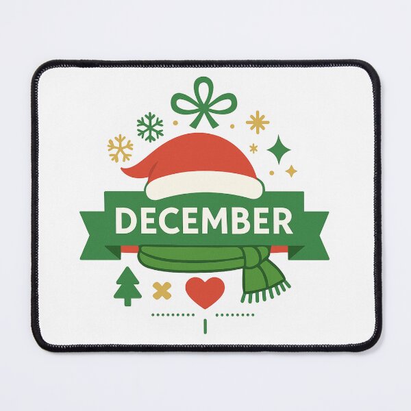Item preview, December Festive Badge christmas hat Illustration designed and sold by DariaOltes.