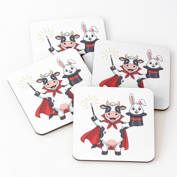 Item preview, Cute Cow Magician & Rabbit Illusion Art designed and sold by k3rstman1.