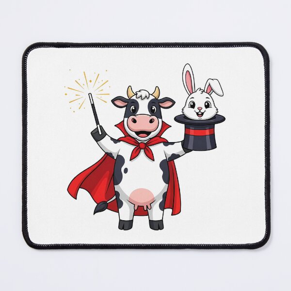 Item preview, Cute Cow Magician & Rabbit Illusion Art designed and sold by k3rstman1.