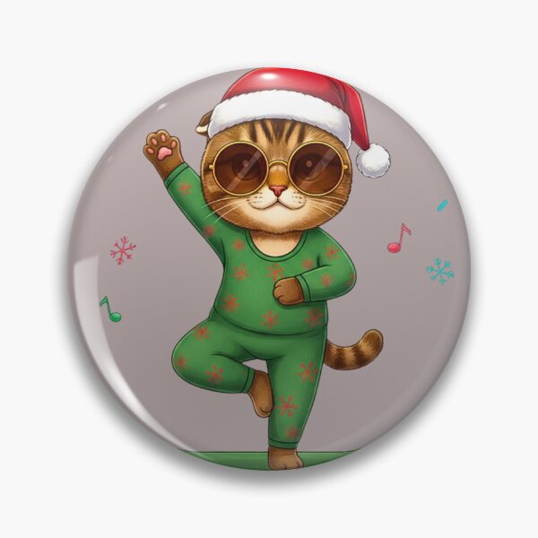 Item preview, Christmas Yoga Cat | Cute Cat in Tree Pose | Festive Holiday Zen Kitty designed and sold by E-SarnEdge.