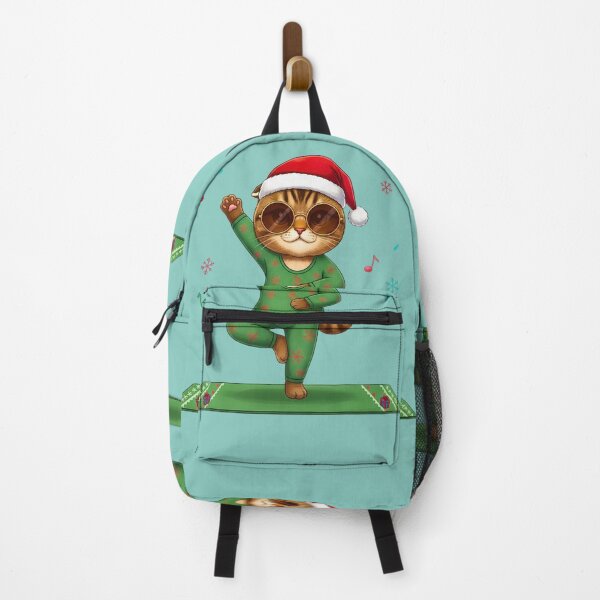 Item preview, Christmas Yoga Cat | Cute Cat in Tree Pose | Festive Holiday Zen Kitty designed and sold by E-SarnEdge.