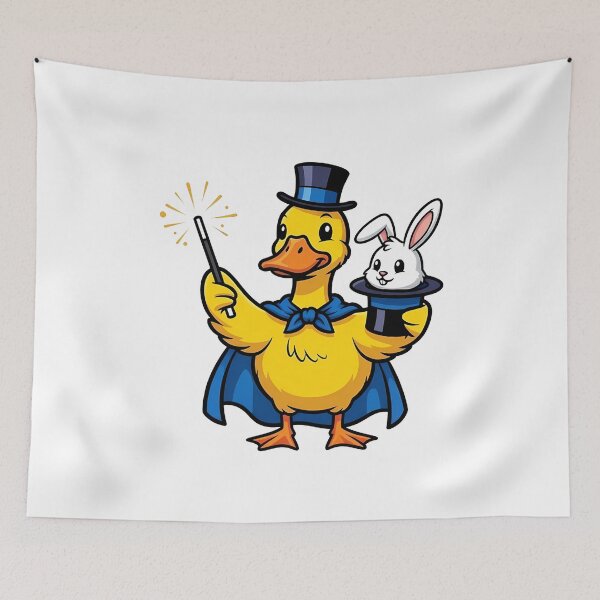 Item preview, Cute Magician Duck with Rabbit in Hat Design designed and sold by k3rstman1.