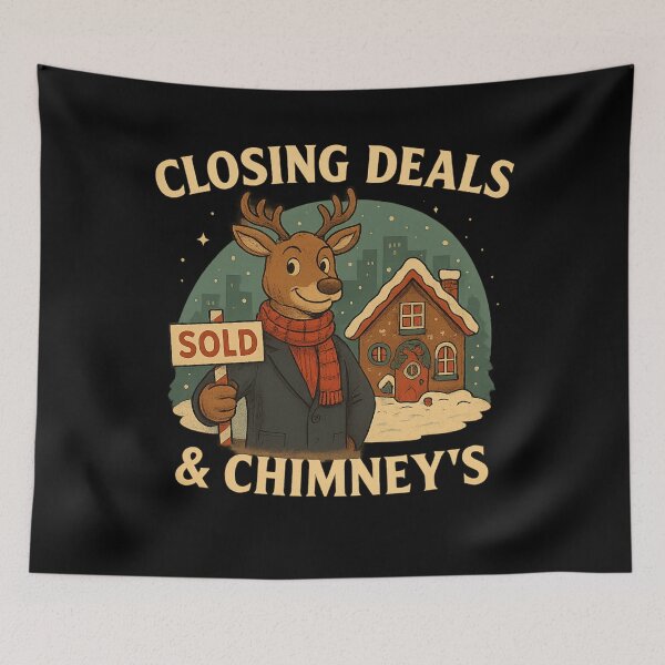 Item preview, Closing Deals and Chimneys – Funny Christmas Realtor Gift Design designed and sold by AddictiveDesign.