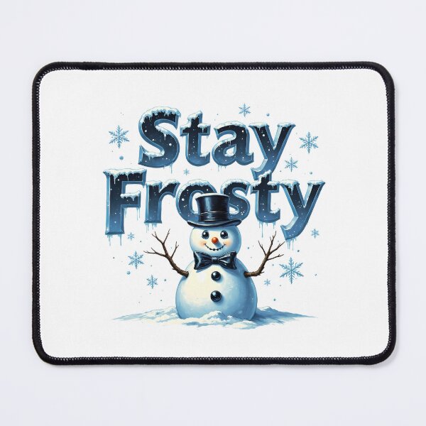 Item preview, Stay Frosty – Elegant Winter T-Shirt with Snowman and Metallic Lettering designed and sold by relso.