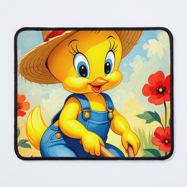 Item preview, Yellow Bird Gardener in Straw Hat designed and sold by AnimalAirtistry.