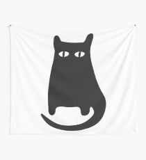 gato negro Wall Tapestry