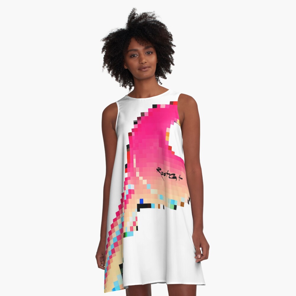 Pixiilated Key 2 by RootCat A-Line Dress