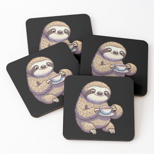 Item preview, Sloth With a Cup of Tea - Mosaic Effect designed and sold by MyCozyCorner24.