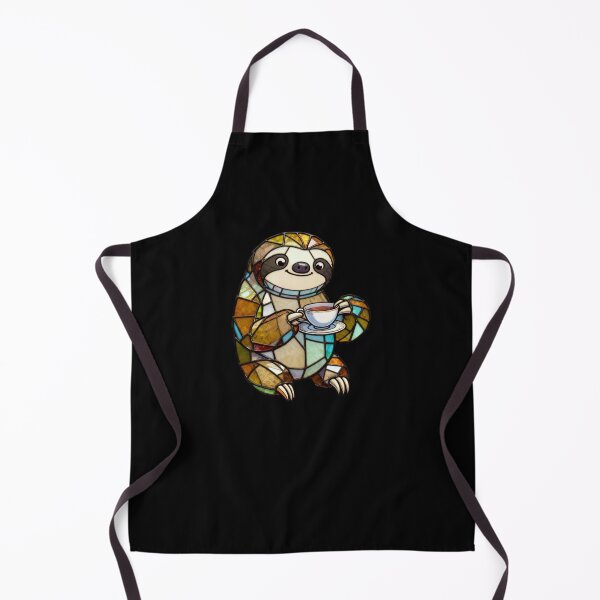 Item preview, Sloth With a Cup of Tea - Stained Glass Effect designed and sold by MyCozyCorner24.