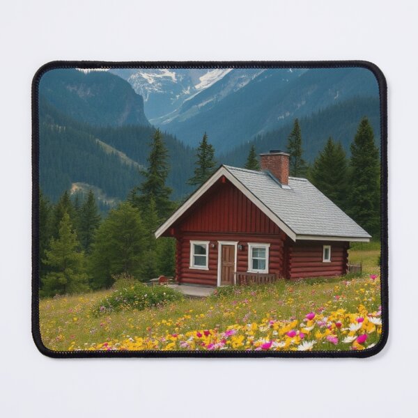 Item preview, Red Mountain Cabin | Vibrant Wildflowers & Majestic Peaks designed and sold by Jade Ado.