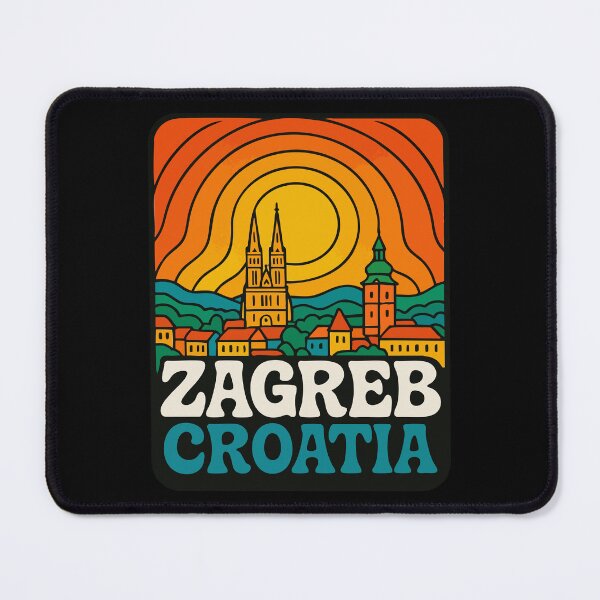 Item preview, Zagreb Croatia Retro Trippy Art designed and sold by TomFrontierArt.