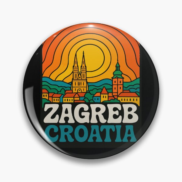 Item preview, Zagreb Croatia Retro Trippy Art designed and sold by TomFrontierArt.