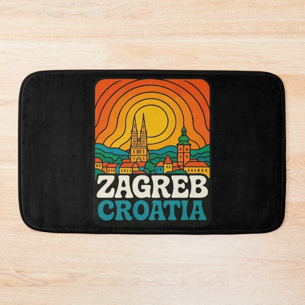 Item preview, Zagreb Croatia Retro Trippy Art designed and sold by TomFrontierArt.