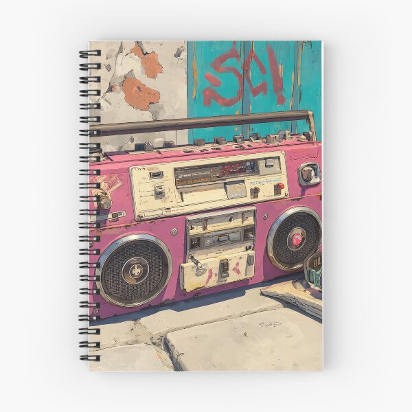 Item preview, Pink Boombox Retro Street Art Scene | Urban Synthwave Cartoon Style designed and sold by MetroEnvision.
