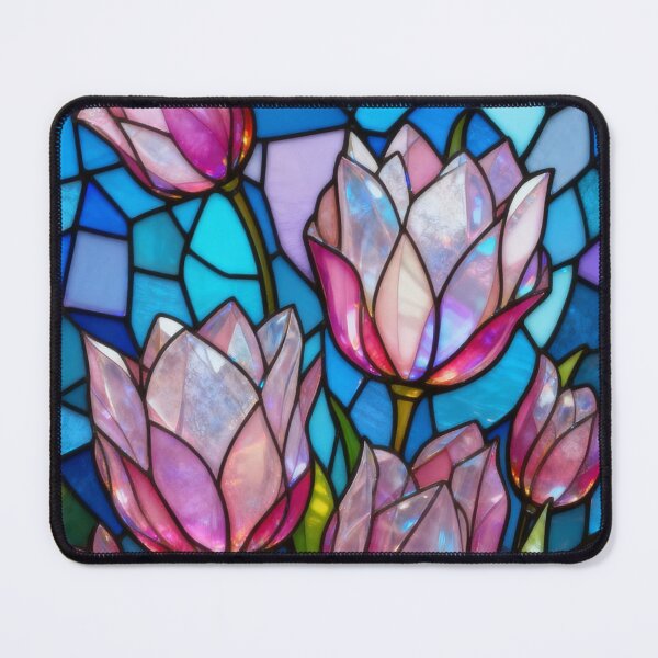 Item preview, Pink Stained Glass Tulips designed and sold by MyCozyCorner24.