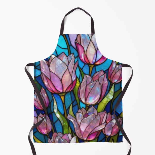 Aperçu de l'œuvre Tulipes en vitrail rose créée et vendue par MyCozyCorner24.
