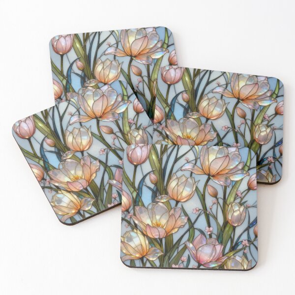 Item preview, Pastel Stained Glass Tulips designed and sold by MyCozyCorner24.