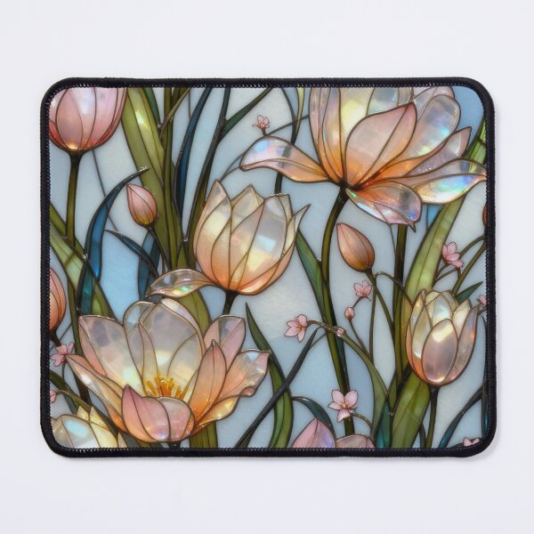 Item preview, Pastel Stained Glass Tulips designed and sold by MyCozyCorner24.