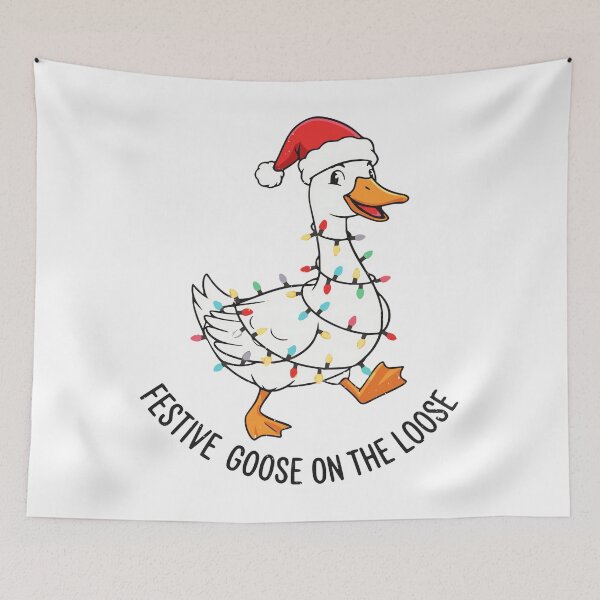 Item preview, Funny Festive Goose On The Loose Christmas designed and sold by WeFineMost.