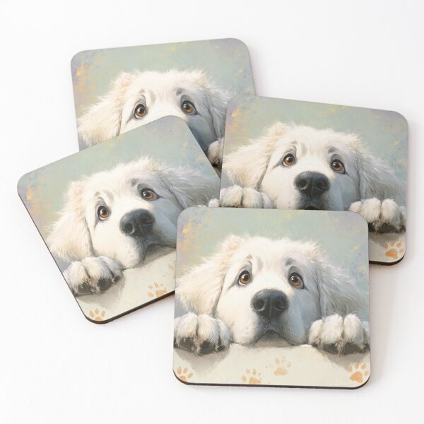 Item preview, Great Pyrenees Peeking over Wall 02 designed and sold by Elisabeth Lucas.