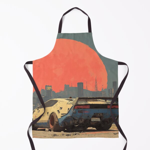 Item preview, Retro Cyberpunk Sports Car Sunset | Dystopian City Sci-Fi Drive designed and sold by MetroEnvision.