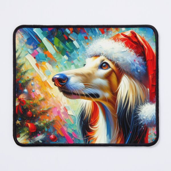 Item preview, Saluki with Santa Hat designed and sold by MyCozyCorner24.