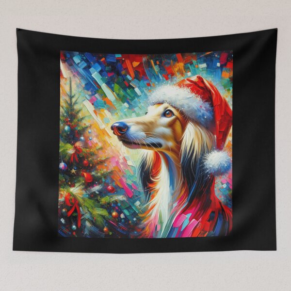Item preview, Saluki with Santa Hat designed and sold by MyCozyCorner24.